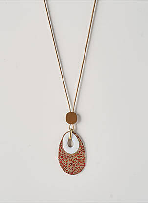 Collier matériaux plaqué or marron NATURE femme
