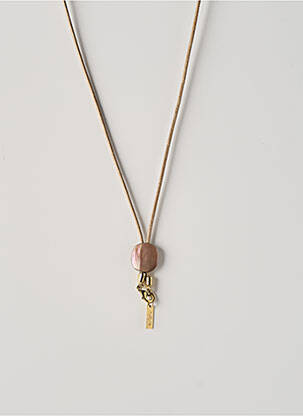 Collier matériaux plaqué or marron NATURE femme