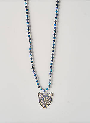 Collier bleu SECRET DE CUIR femme