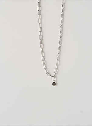 Collier argent SECRET DE CUIR femme