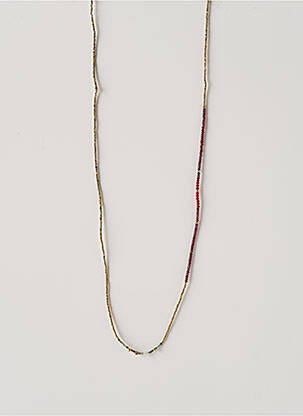 Collier matériaux plaqué or rouge BELLE MAIS PAS QUE femme