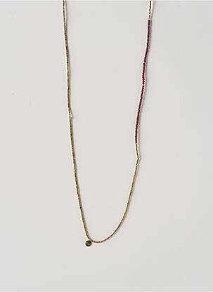 Collier matériaux plaqué or rouge BELLE MAIS PAS QUE femme