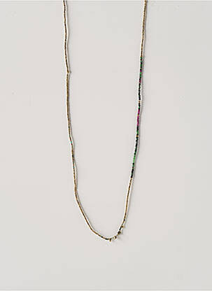 Collier matériaux plaqué or vert BELLE MAIS PAS QUE femme