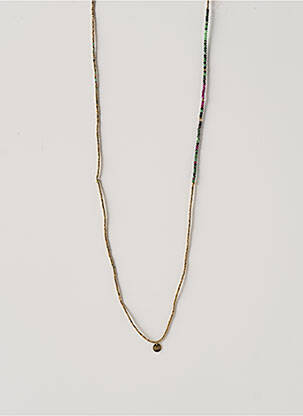 Collier matériaux plaqué or vert BELLE MAIS PAS QUE femme