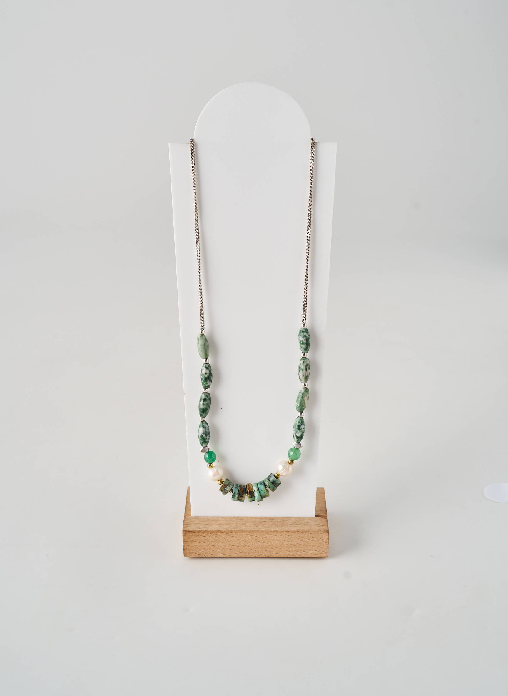 Collier ornement perles vert NATURE femme