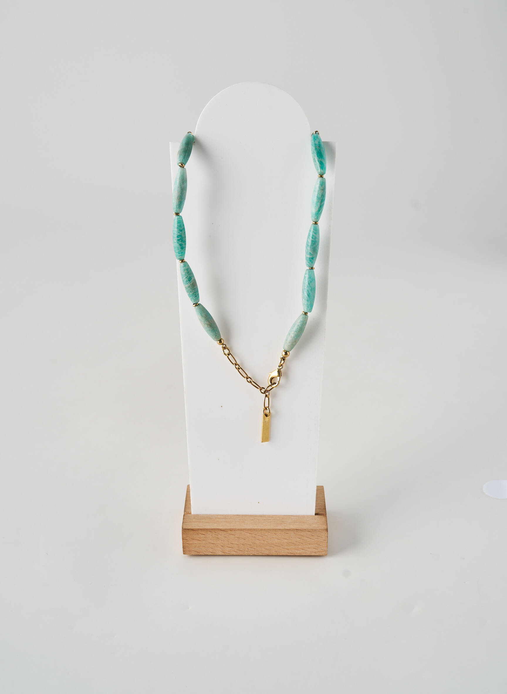 Collier matériaux plaqué or bleu NATURE femme