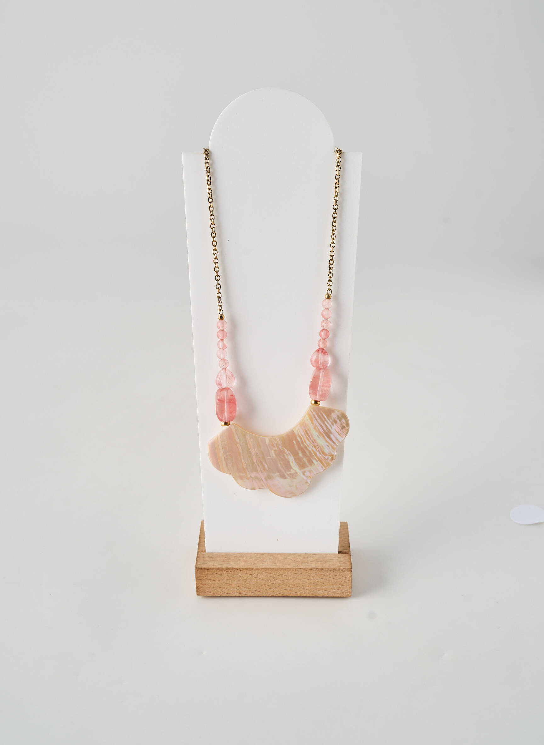 Collier matériaux plaqué or rose NATURE femme