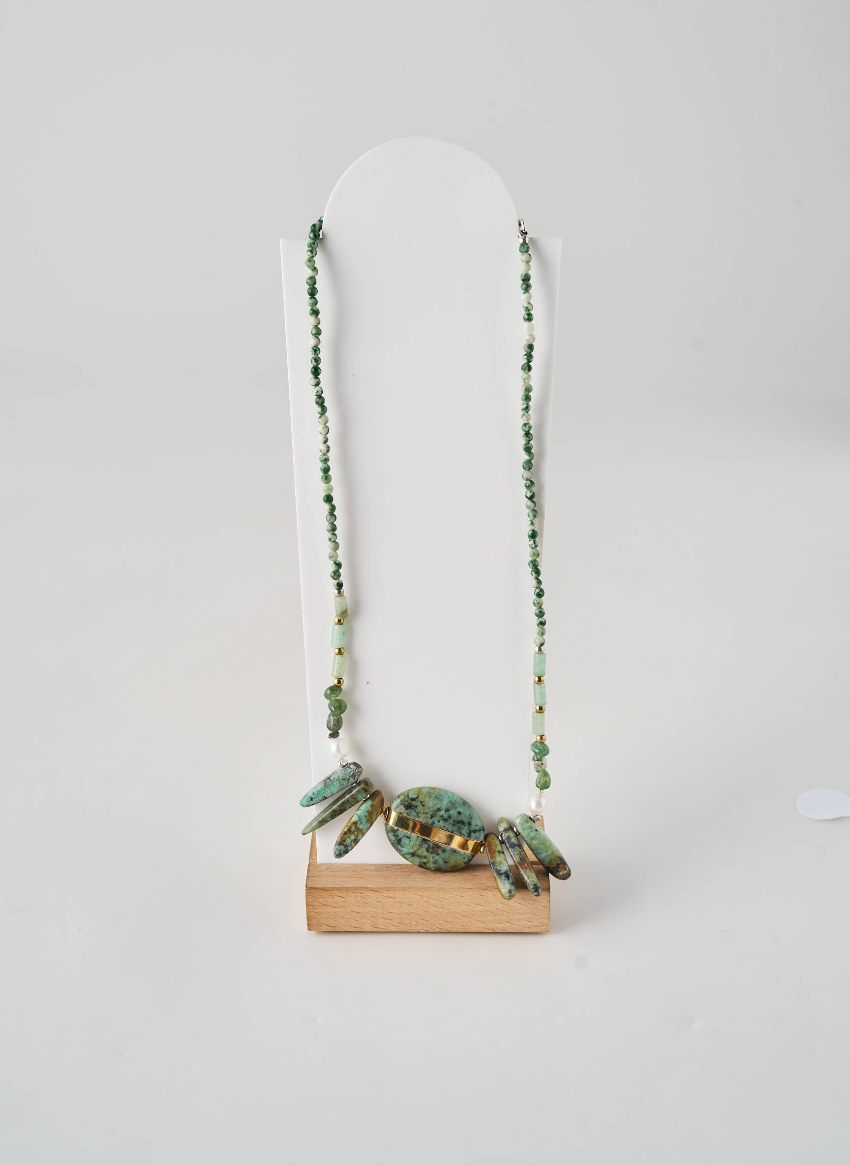 Collier ornement perles vert NATURE femme