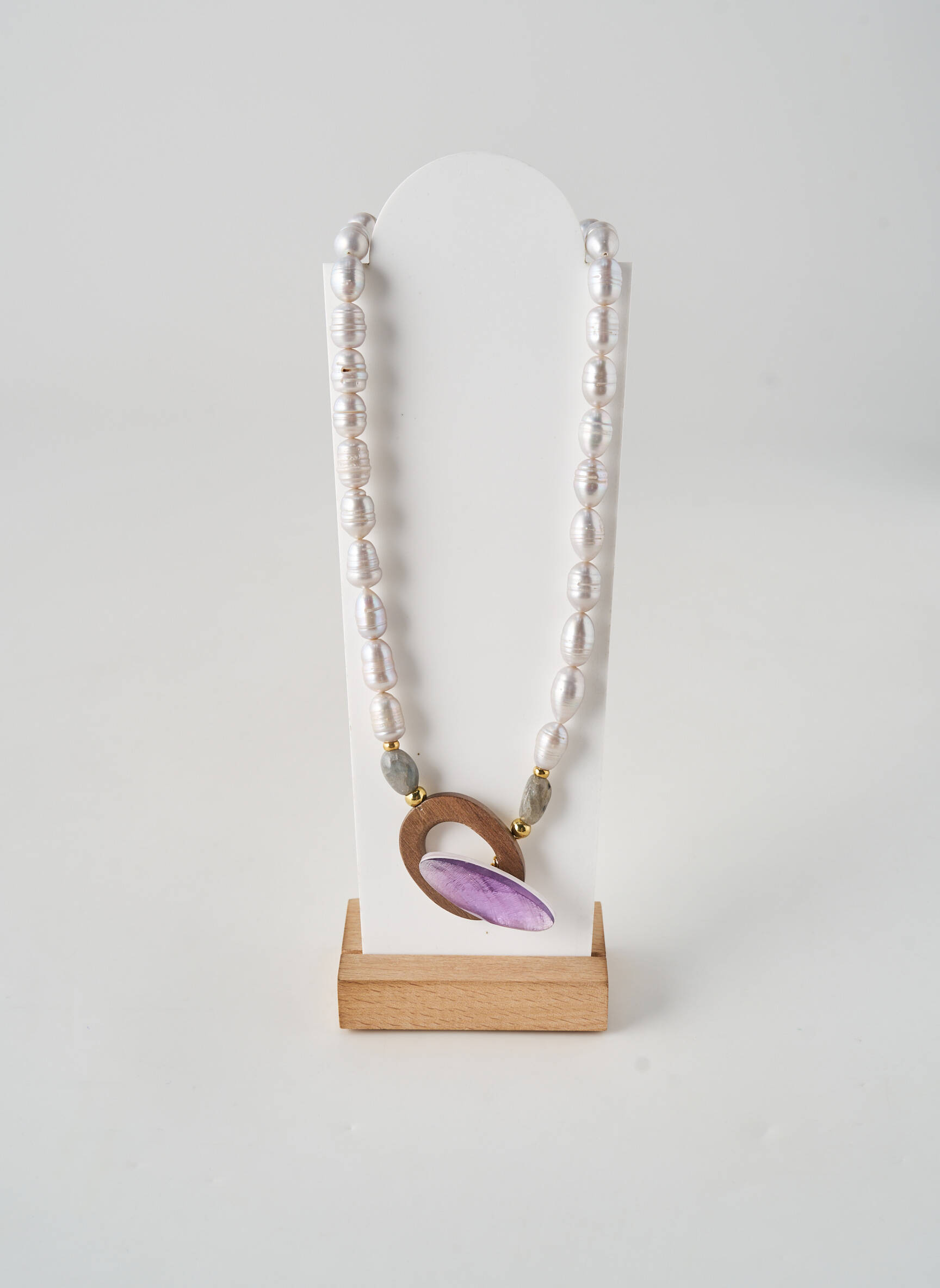 Collier ornement perles blanc NATURE femme