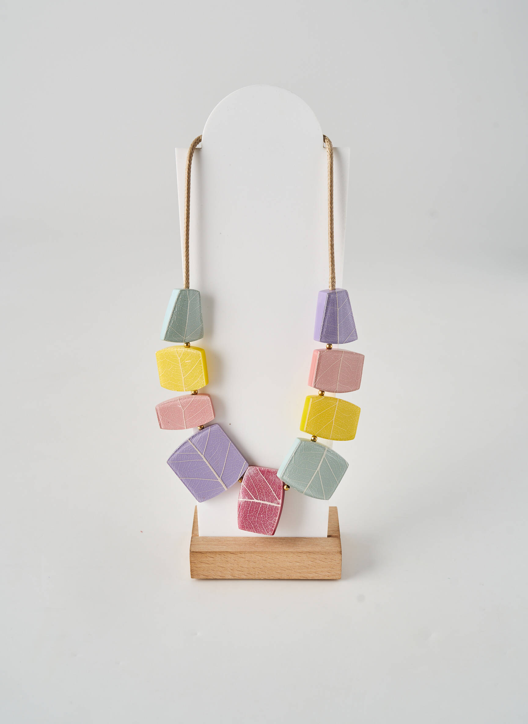 Collier matériaux plaqué or violet NATURE femme