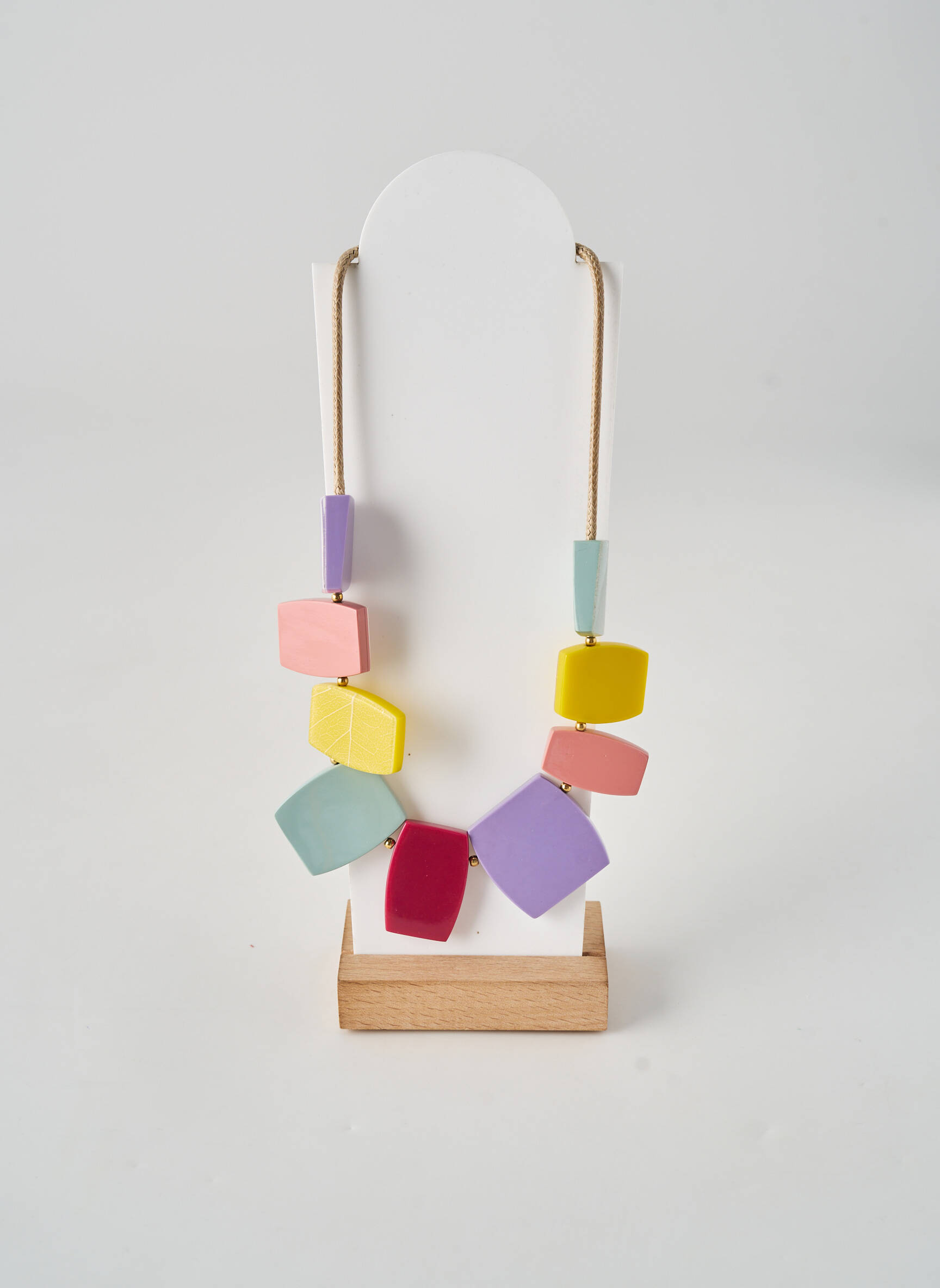 Collier matériaux plaqué or violet NATURE femme