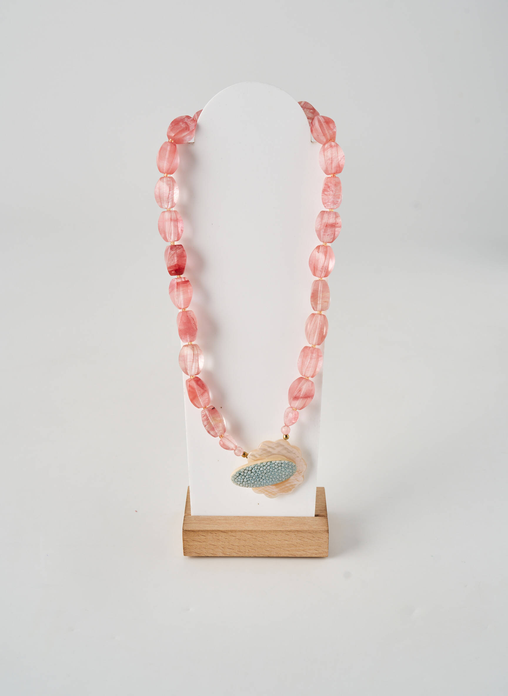 Collier matériaux plaqué or rose NATURE femme