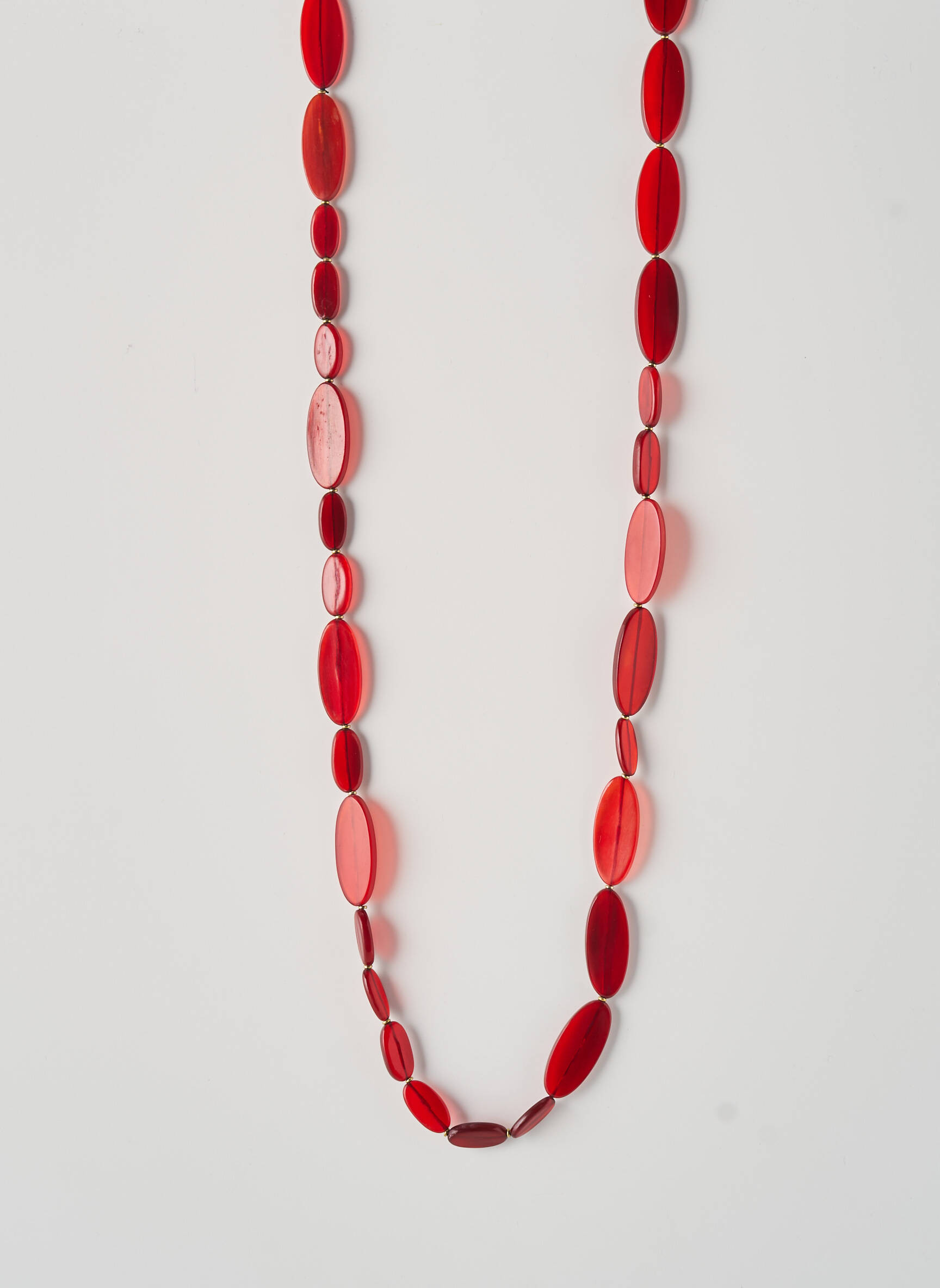 Collier matériaux plaqué or rouge NATURE femme
