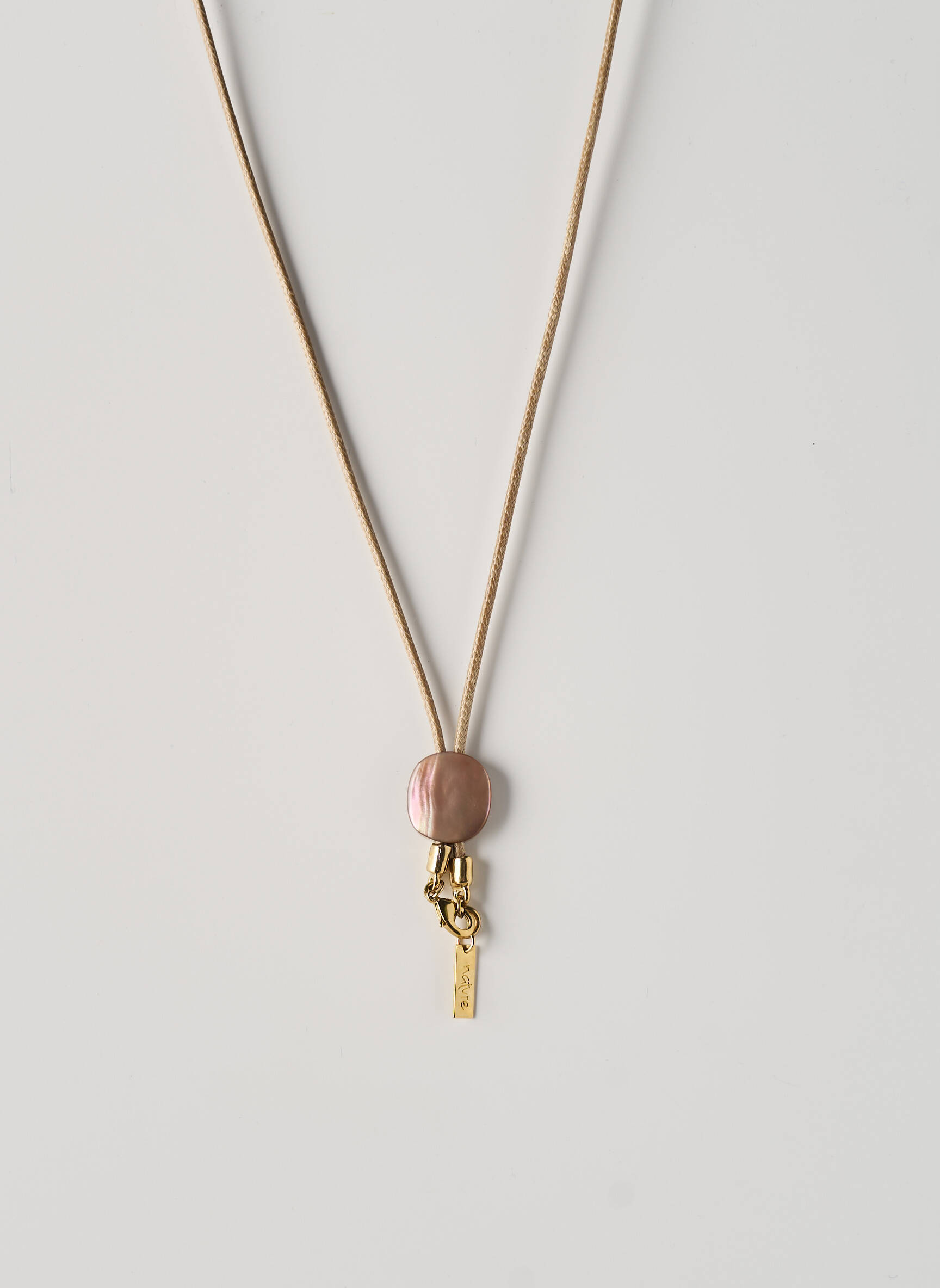 Collier matériaux plaqué or marron NATURE femme