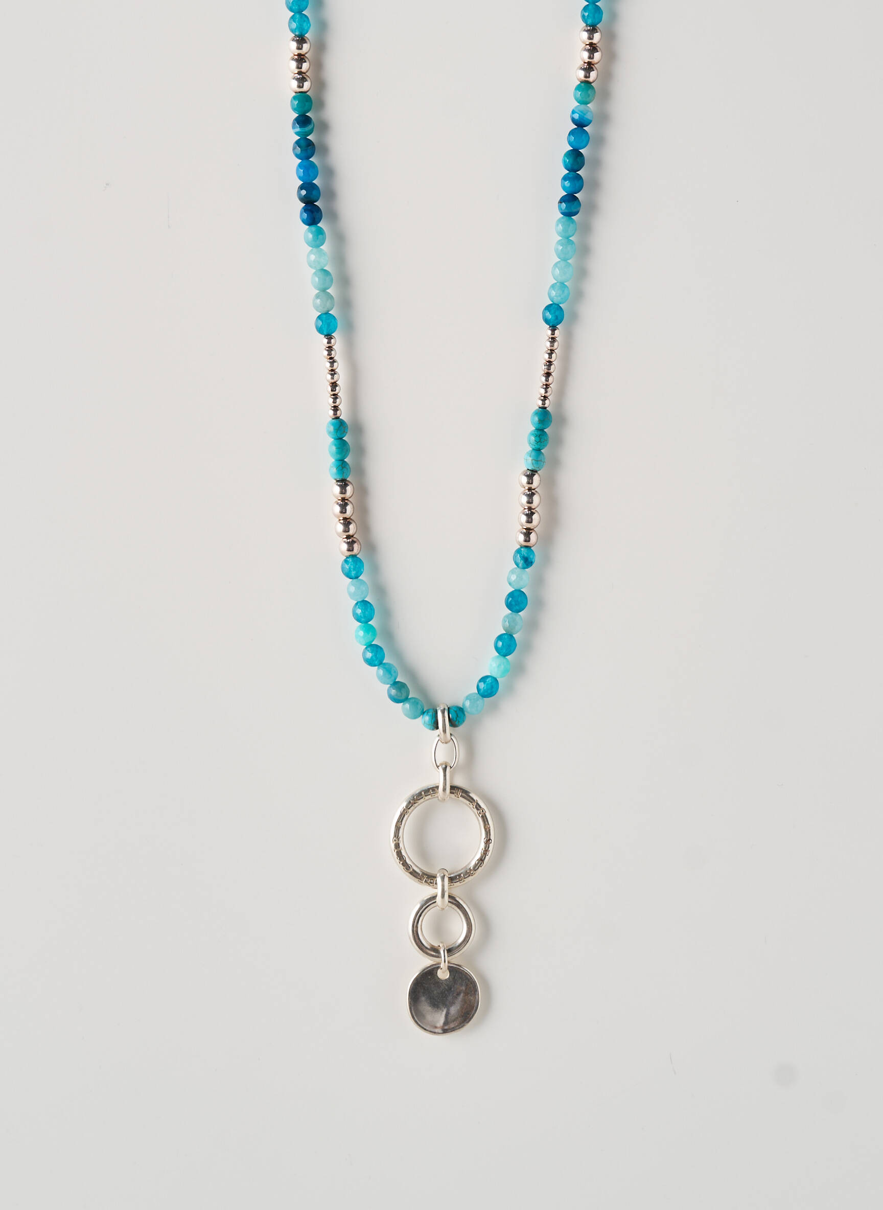 Collier ornement perles bleu SECRET DE CUIR femme