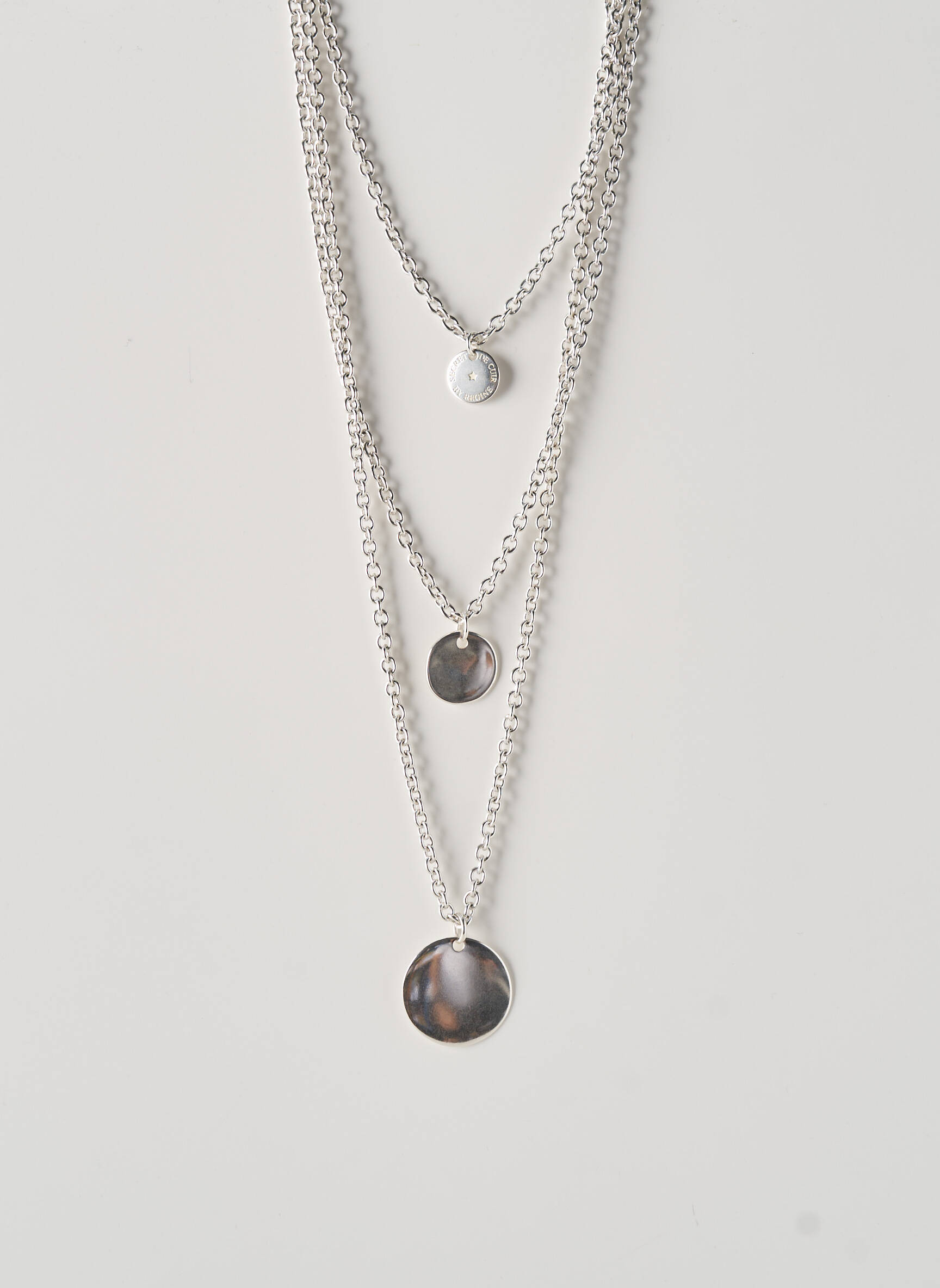 Collier fermeture fermoir en t argent SECRET DE CUIR femme
