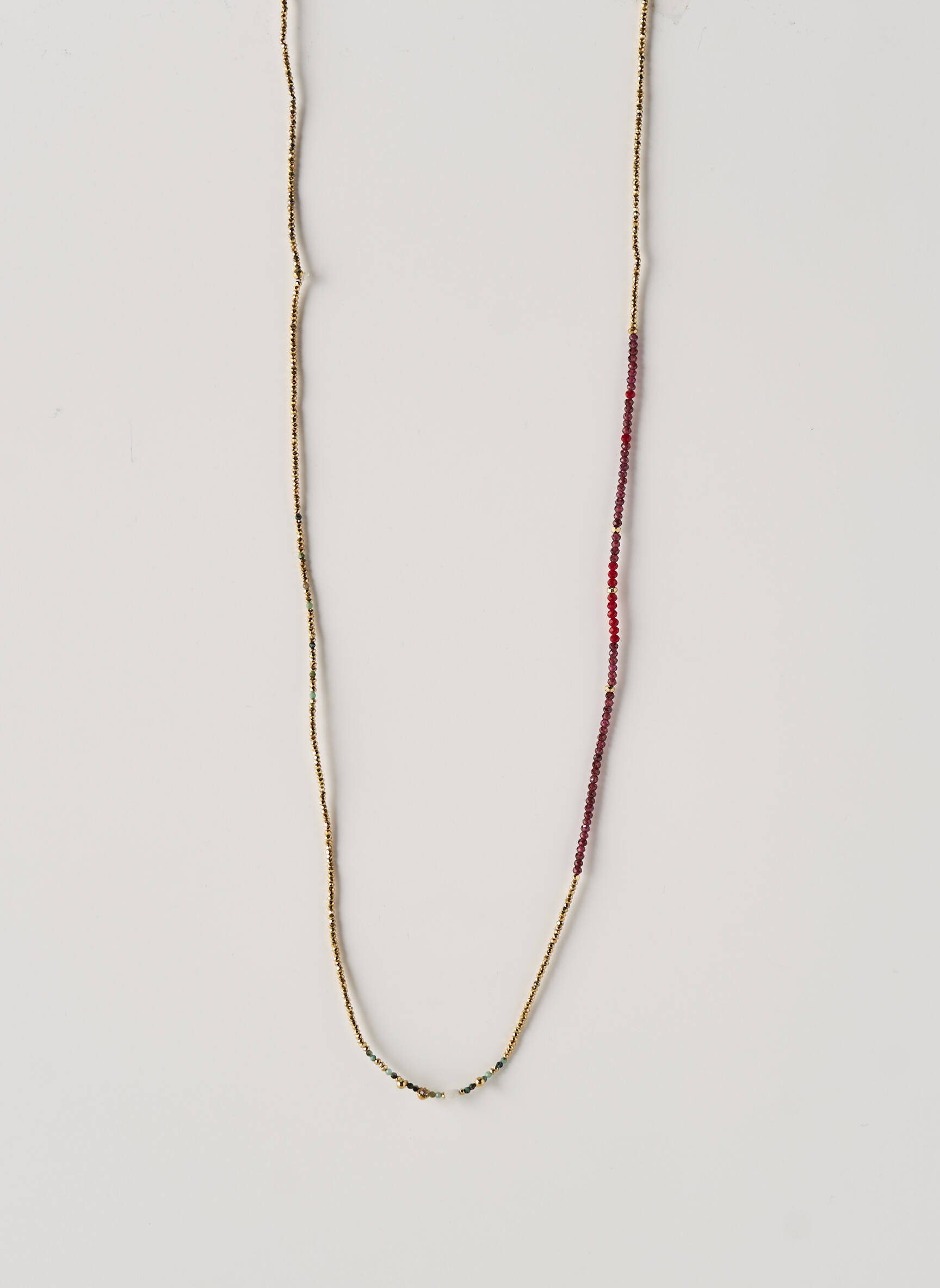 Collier matériaux plaqué or rouge BELLE MAIS PAS QUE femme