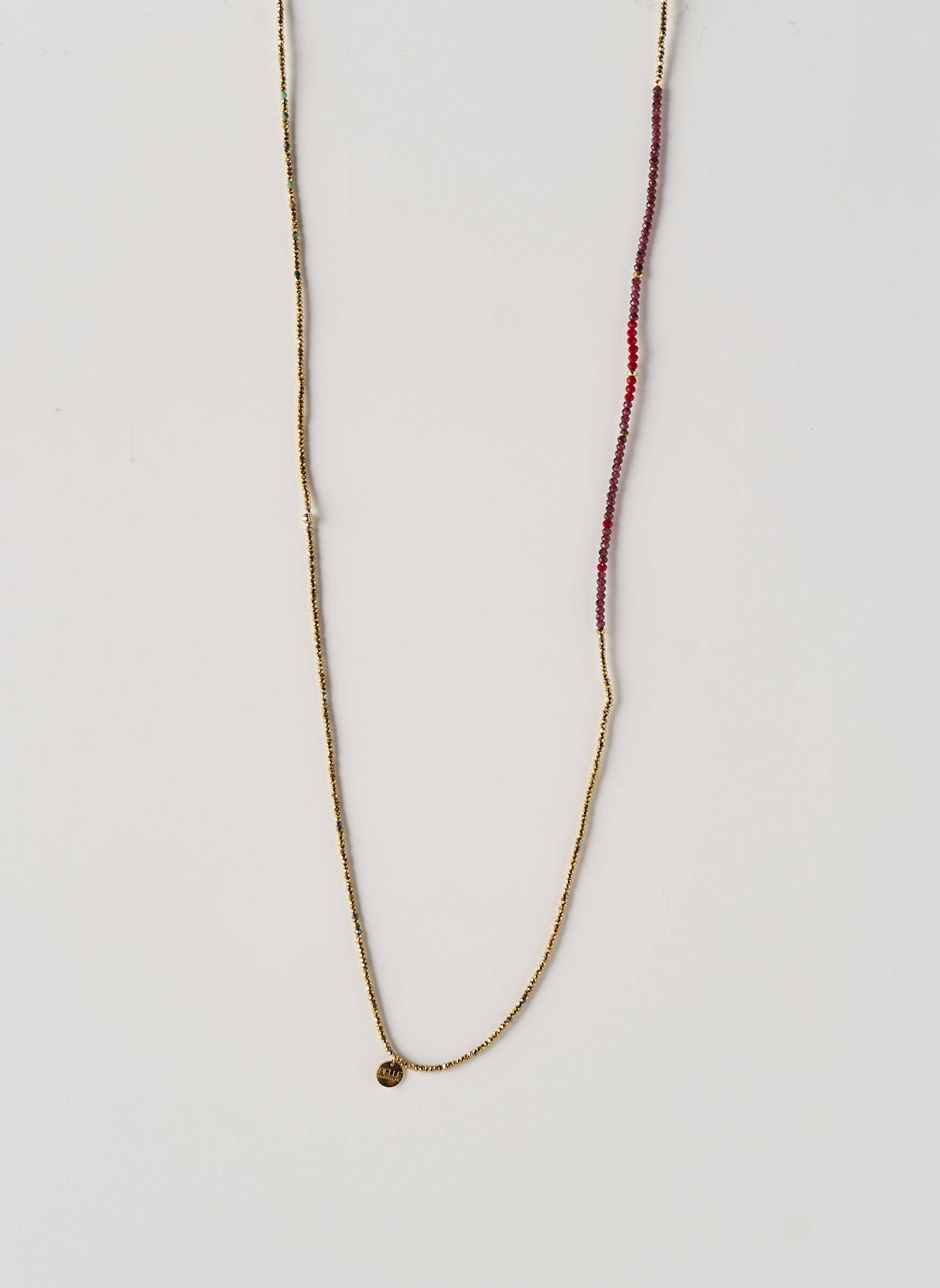 Collier matériaux plaqué or rouge BELLE MAIS PAS QUE femme
