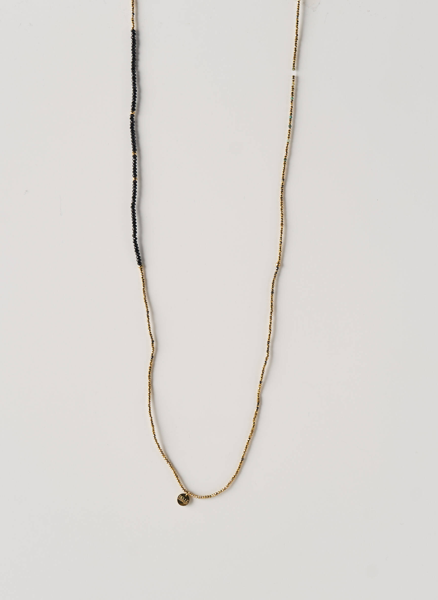 Collier matériaux plaqué or noir BELLE MAIS PAS QUE femme