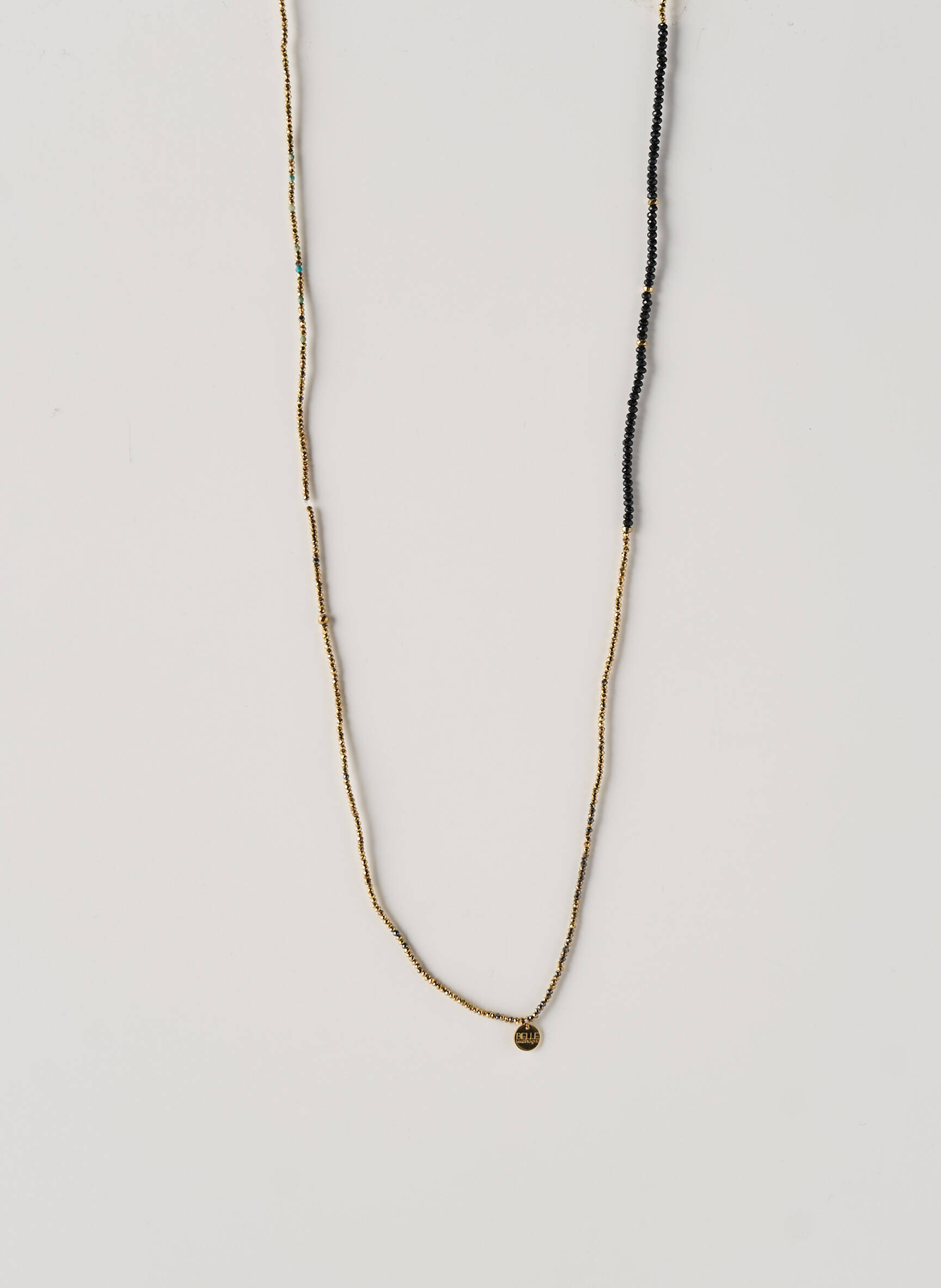 Collier matériaux plaqué or vert BELLE MAIS PAS QUE femme