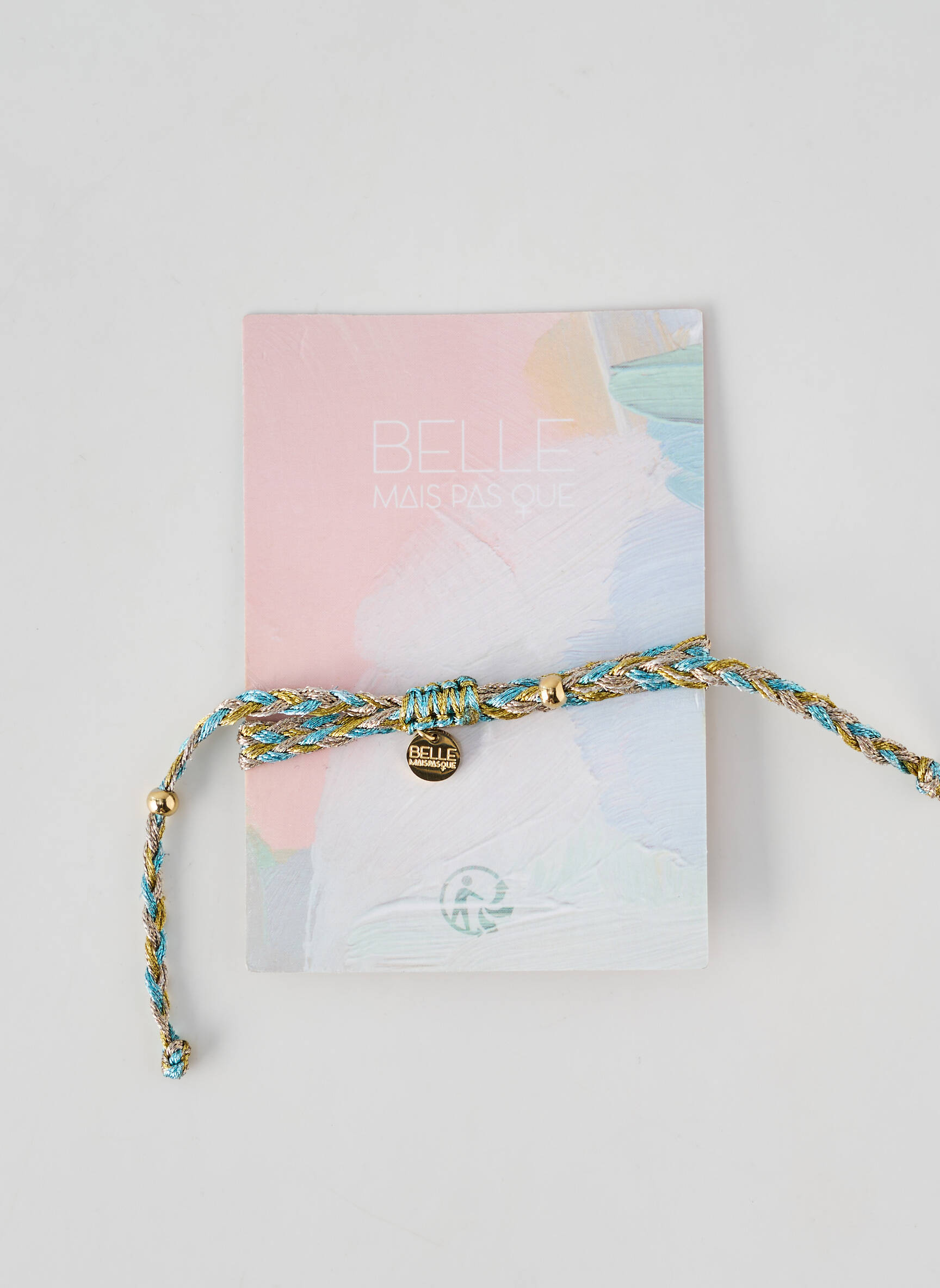 Bracelet matériaux plaqué or bleu BELLE MAIS PAS QUE femme