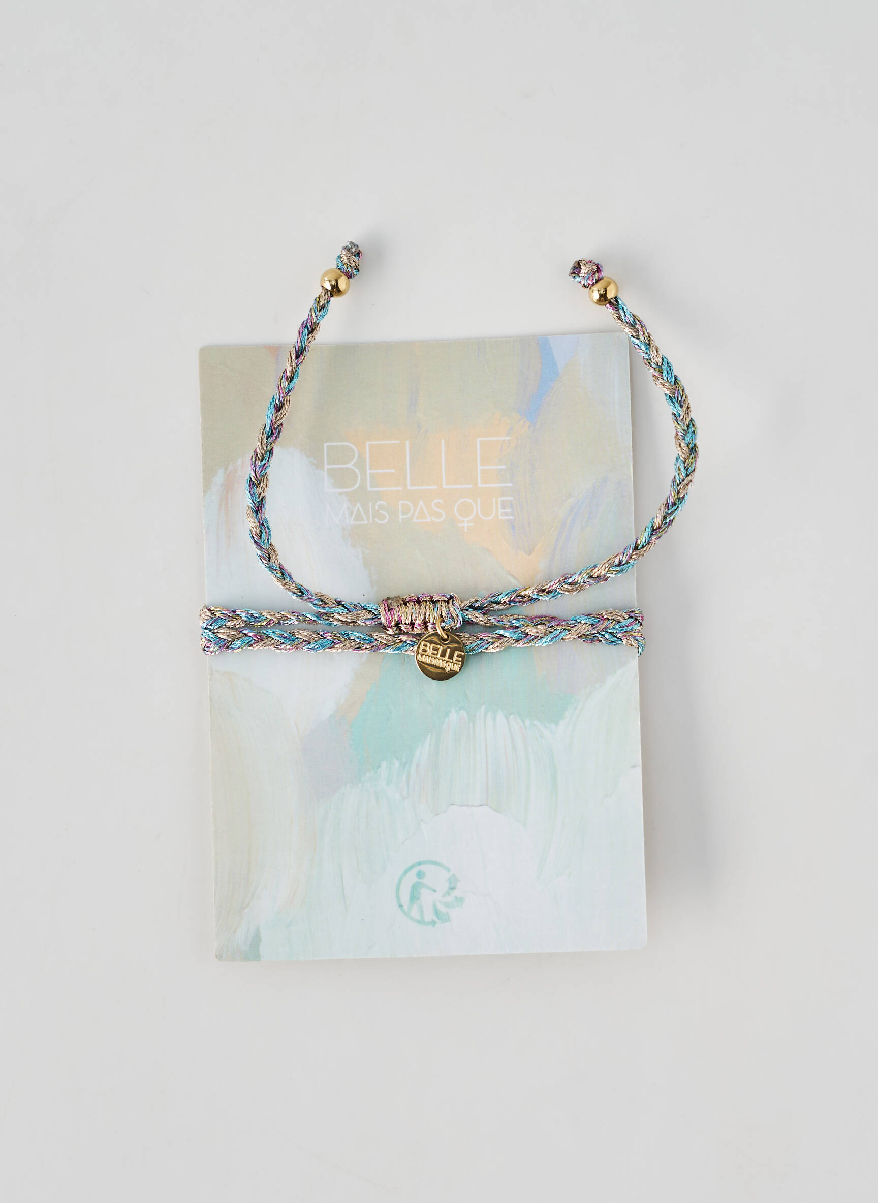 Bracelet matériaux plaqué or bleu BELLE MAIS PAS QUE femme