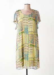 Robe mi-longue coupe fluide manches courtes vert TINTA STYLE femme