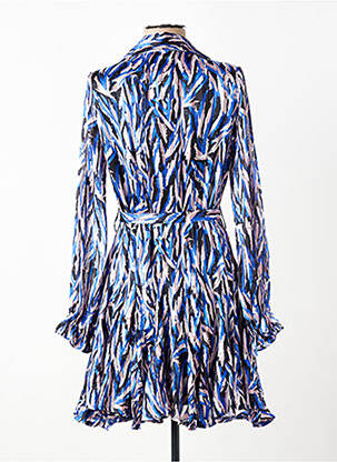 Robe courte manches longues manches longues bleu KILKY femme