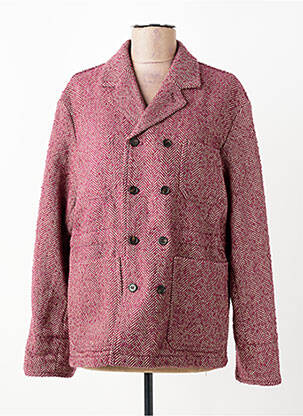 Manteau court fermeture boutonnée sur le devant sans capuche rouge HOD femme