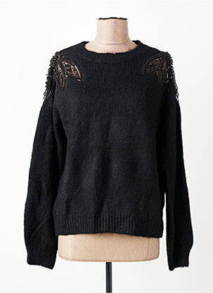Pull stretch manches longues noir KILKY femme