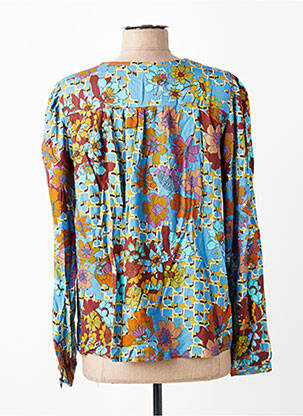 Blouse tissage popeline manches longues bleu TINTA STYLE femme