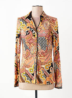 Chemisier coupe cintrée manches longues orange TINTA STYLE femme