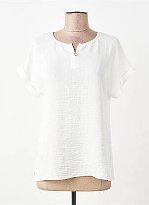 Blouse manches courtes manches courtes blanc TINTA STYLE femme