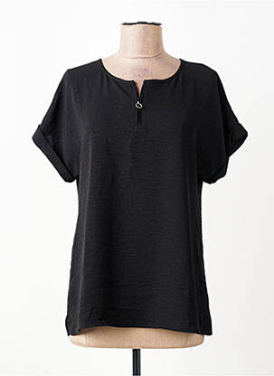 Blouse col v manches courtes noir TINTA STYLE femme