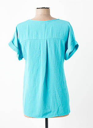Blouse col v manches courtes bleu TINTA STYLE femme