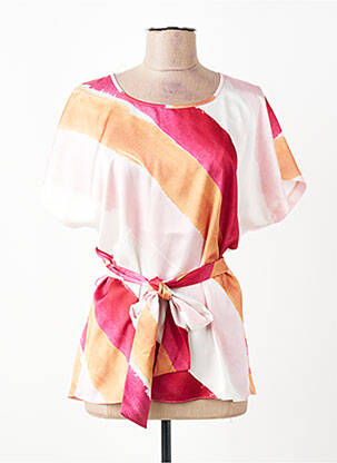 Tunique manches courtes coupe fluide rose GREGORY PAT femme