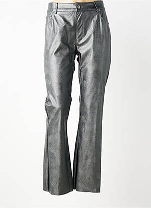 Pantalon flare stretch taille normale argent PLEASE femme