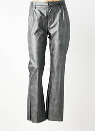 Pantalon flare stretch taille normale argent PLEASE femme