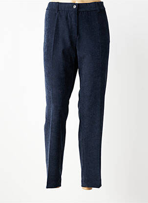 Pantalon chino fermeture zippée sous rabat boutonné taille haute bleu BARILOCHE femme
