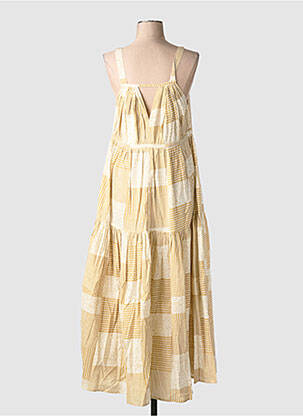 Robe longue imprimé fantaisie sans manche jaune RHUM RAISIN femme