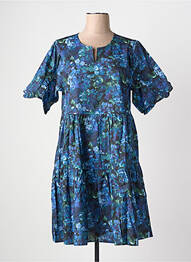 Robe mi-longue imprimé fantaisie manches courtes bleu RHUM RAISIN femme