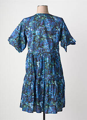 Robe mi-longue imprimé fantaisie manches courtes bleu RHUM RAISIN femme
