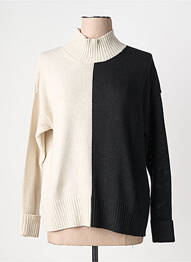 Pull coupe cintrée manches longues beige RHUM RAISIN femme