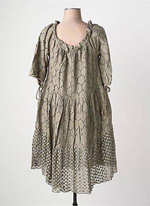 Robe mi-longue manches 3/4 manches 3/4 vert RHUM RAISIN femme