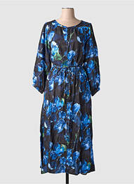 Robe longue manches longues manches longues bleu RHUM RAISIN femme