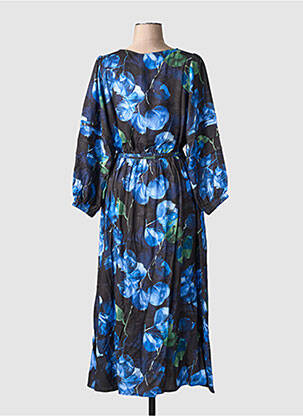Robe longue imprimé fantaisie manches longues bleu RHUM RAISIN femme