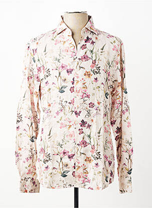 Chemise manches longues imprimé fantaisie beige CARLOS CORDOBA homme