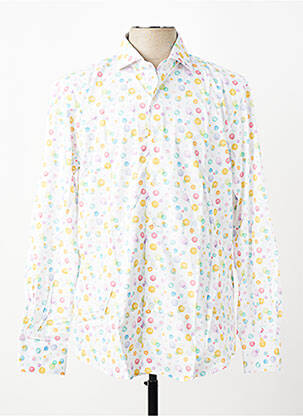 Chemise manches longues imprimé fantaisie blanc CARLOS CORDOBA homme