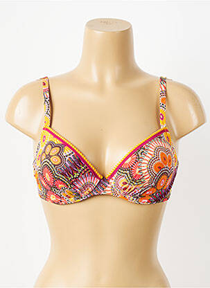 Haut de maillot de bain stretch haut triangles orange ANTIGEL femme