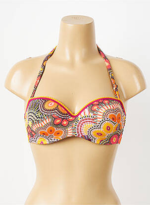 Haut de maillot de bain stretch haut soutien-gorge moulé orange ANTIGEL femme